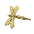  This elegant gold-plated dragonfly pendant is encrusted with sparkling white cubic zirconia stones, the perfect addition to any jewelry-making project.