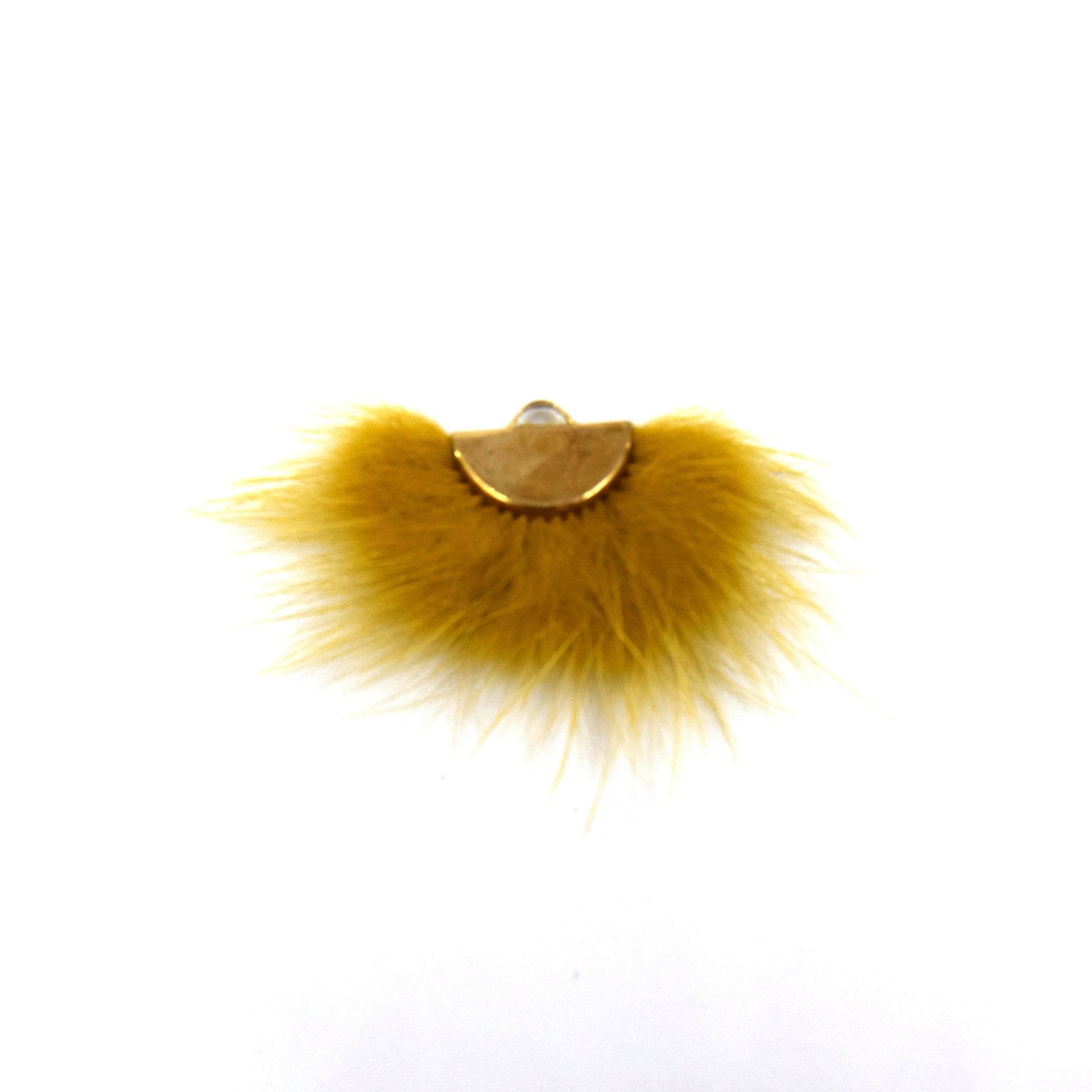 gold tan faux fur tassel