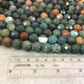 12mm Natural Fancy Jasper Faceted Round/Ball Shaped Beads with 2.5mm Holes - 7.75" Strand (Approximately 18 Beads) - LARGE HOLE BEADS