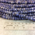 6mm x 10mm Natural Mixed Sodalite Faceted Rondelle Shaped Beads with 2.5mm Holes - 7.75" Strand (Approx. 31 Beads) - LARGE HOLE BEADS