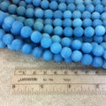 10mm Matte Turquoise Blue Jade Round/Ball Shaped Beads - 15" Strand (Approx. 38 Beads) - Natural Semi-Precious Gemstone - Sold by the Strand