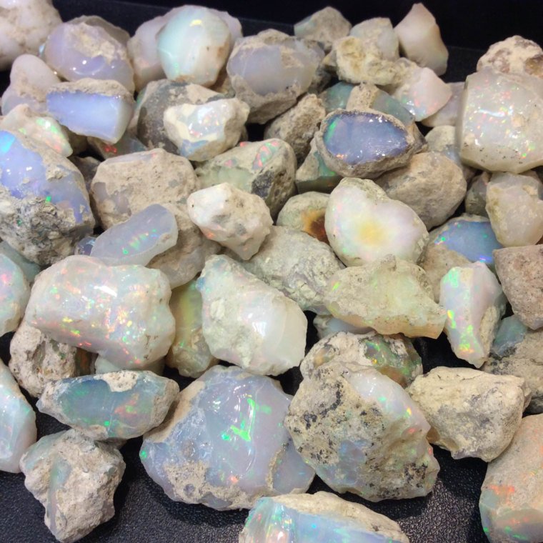 Natural Ethiopian Opal Smooth Oval Shaped Flat Back Cabochon 'KK' - Measuring 9mm x 11mm, 4mm Dome Height - High Quality Gemstone Cab