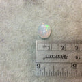 Natural Ethiopian Opal Smooth Oval Shaped Flat Back Cabochon 'I' - Measuring 10mm x 12mm, 5mm Dome Height - High Quality Gemstone Cab