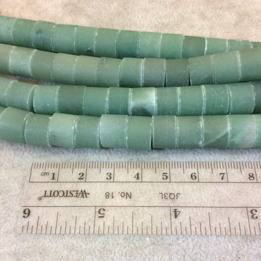 12mm x 9mm Natural Light Aventurine Matte Thick Heishi Shaped Beads with 1mm Holes - 15.5" Strand (Approx. 44 Beads) - See Listing Notes!