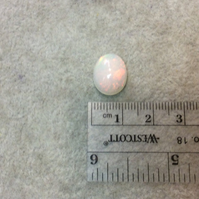 Natural Ethiopian Opal Smooth Oval Shaped Rounded Back Cabochon 'P' - Measuring 11.5mm x 14mm, 7mm Dome Height - High Quality Gemstone Cab