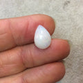 Natural Ethiopian Opal Smooth Teardrop Shaped Flat Back Cabochon 'W' - Measuring 10mm x 13.5mm, 5mm Dome Height - High Quality Gemstone Cab