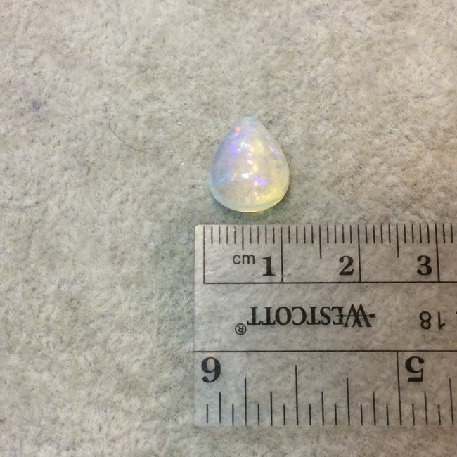 OOAK Natural Ethiopian Opal Smooth Teardrop Rounded Back Cabochon 'Y' - Measuring 11mm x 14mm, 6mm Dome Height - High Quality Gemstone Cab