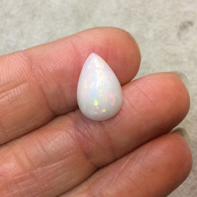 Natural Ethiopian Opal Smooth Teardrop Shaped Rounded Back Cabochon 'Z' - Measuring 10mm x 15mm, 6mm Dome Height - High Quality Gemstone Cab