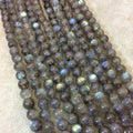 7mm Smooth Natural Iridescent Labradorite Round/Ball Shaped Beads with 1mm Holes - 15.5" Strand (Approx. 55 Beads) - High Quality Gemstone