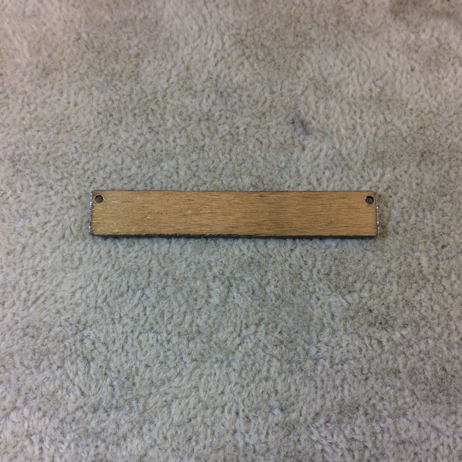9mm x 53mm Gunmetal Brushed Finish Blank Rectangle Shaped Plated Copper Components - Sold in Pre-Counted Bulk Packs of 10 Pieces - (171-GM)