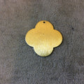 33mm Gold Brushed Finish Blank Quatrefoil Shaped Plated Copper Components - Sold in Pre-Counted Bulk Packs of 10 Pieces - (063-GD)