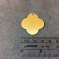 33mm Gold Brushed Finish Blank Quatrefoil Shaped Plated Copper Components - Sold in Pre-Counted Bulk Packs of 10 Pieces - (063-GD)