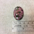 Natural Eudialyte Oblong Oval Shaped Flat Back Cabochon - Measuring 27mm x 38mm, 4mm Dome Height - Natural High Quality Gemstone