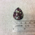 Natural Eudialyte Pear/Teardrop Shaped Flat Back Cabochon - Measuring 25mm x 33mm, 5mm Dome Height - Natural High Quality Gemstone