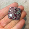 Natural Eudialyte Square Shaped Flat Back Cabochon - Measuring 29mm x 30mm, 5mm Dome Height - Natural High Quality Gemstone