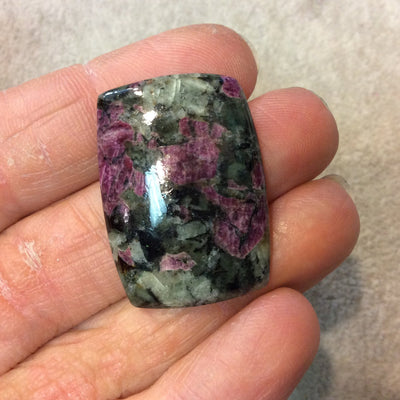 Natural Eudialyte Rectangle Shaped Flat Back Cabochon - Measuring 24mm x 33mm, 5mm Dome Height - Natural High Quality Gemstone