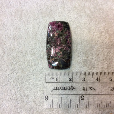 Natural Eudialyte Rectangle Shaped Flat Back Cabochon - Measuring 20mm x 40mm, 5mm Dome Height - Natural High Quality Gemstone