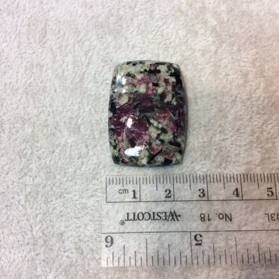 Natural Eudialyte Rectangle Shaped Flat Back Cabochon - Measuring 24mm x 34mm, 5mm Dome Height - Natural High Quality Gemstone