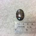 Epidote in Matrix Oblong Oval Shaped Flat Back Cabochon - Measuring 20mm x 30mm, 4mm Dome Height - Natural High Quality Gemstone