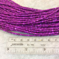 2mm Dyed Magenta Howlite Smooth Round/Ball Shaped Beads - Sold by 15.5" Strands (Approx. 185 Beads) - Natural Semi-Precious Gemstone