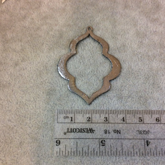 40mm x 48mm Gunmetal Brushed Finish Thick Keyhole Shaped Plated Copper Components - Sold in Pre-Counted Bulk Packs of 10 Pieces - (099-GM)