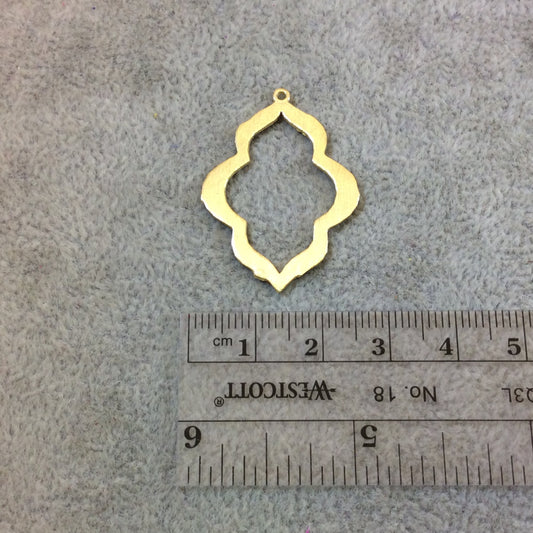 Jewelry Findings 25mm x 32mm Gold Brushed Finish Thick Keyhole Shaped Plated Copper Components - Sold in Bulk Packs of 10 Pieces - (098-GD)
