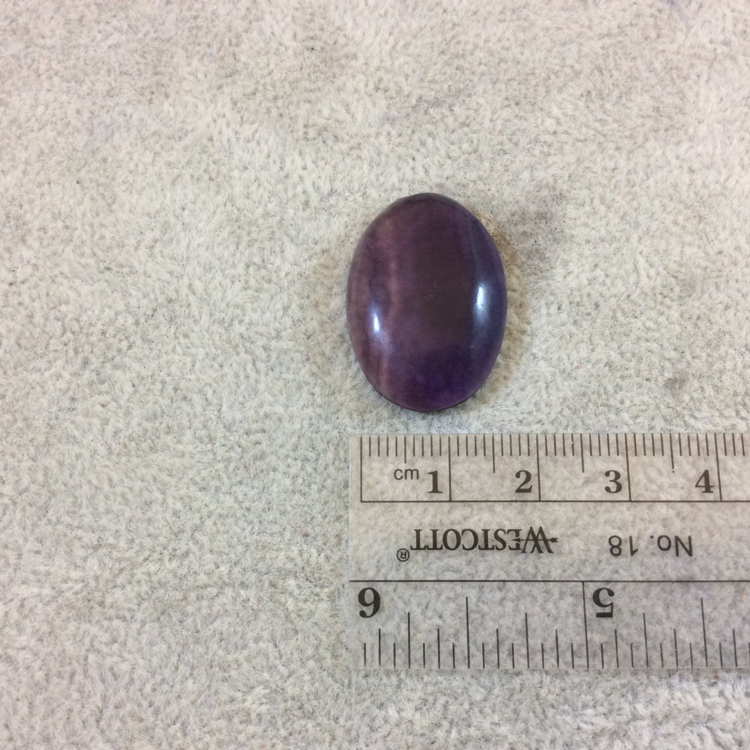OOAK Semi-Gloss Natural Rainbow Fluorite Oblong Oval Shaped Flat Back Cabochon - Measuring 19mm x 27mm, 5mm Dome Height - High Quality Cab