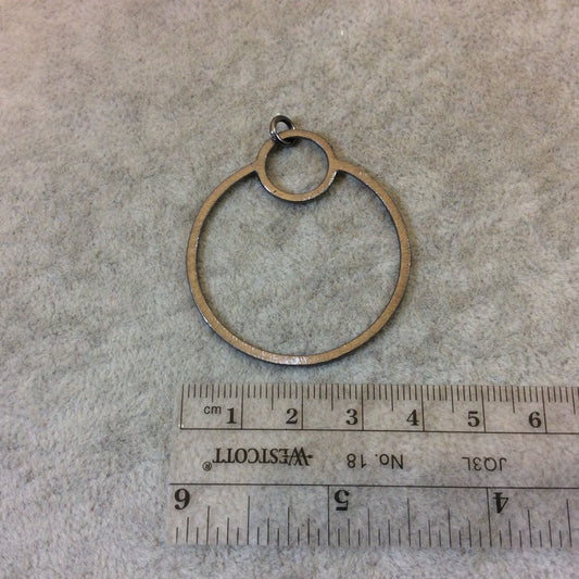 Large Gunmetal Plated Copper Double Open Circle/Ring Shaped Pendant Components Measuring 40mm x 44mm Sold in Packs of 10 (271-GM)