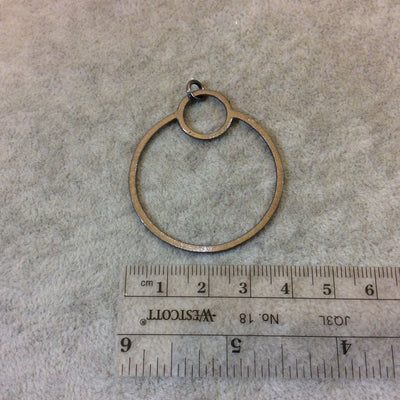 Large Gunmetal Plated Copper Double Open Circle/Ring Shaped Pendant Components Measuring 40mm x 44mm Sold in Packs of 10 (271-GM)
