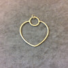 Large Gold Plated Copper Open Heart/Bottle Shaped Pendant Components - Measuring 40mm x 46mm - Sold in Packs of 10 (273-GD)
