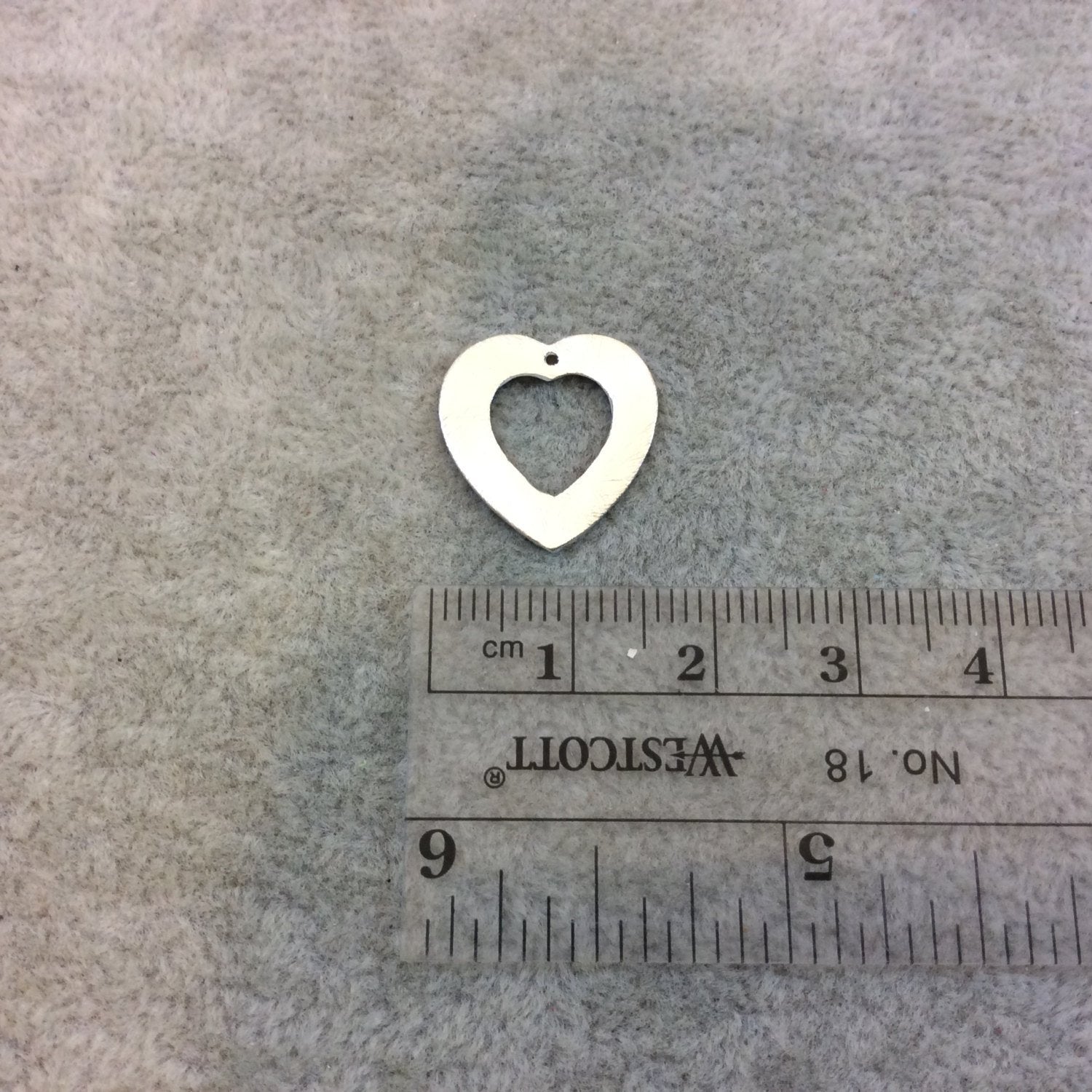 Small Silver Plated Copper Open Center Cutout Heart Shaped Shaped Components - Measuring 16mm x 17mm - Sold in Packs of 10 (232-SV)