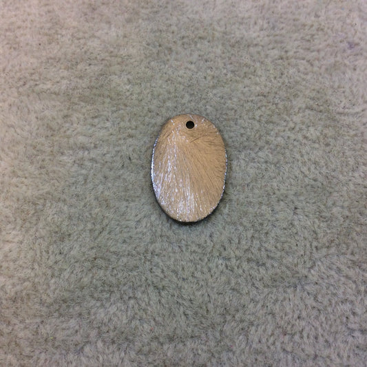 14mm x 21mm Gunmetal Brushed Finish Blank Oval Shaped Plated Copper Components - Sold in Pre-Counted Bulk Packs of 10 Pieces - (146-GM)