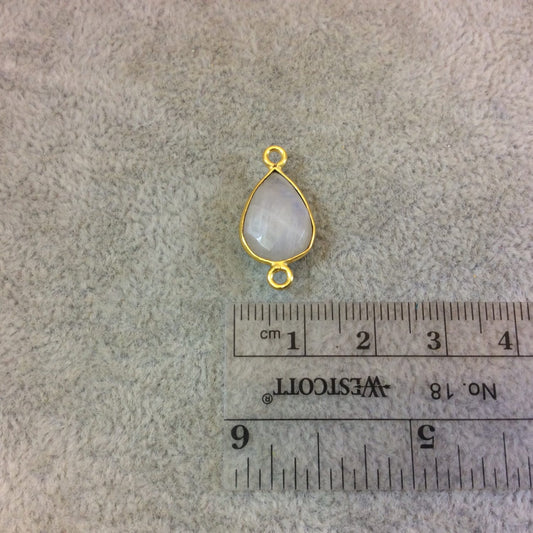 Moonstone Faceted Teardrop Shaped Connector - 10mm x 15mm