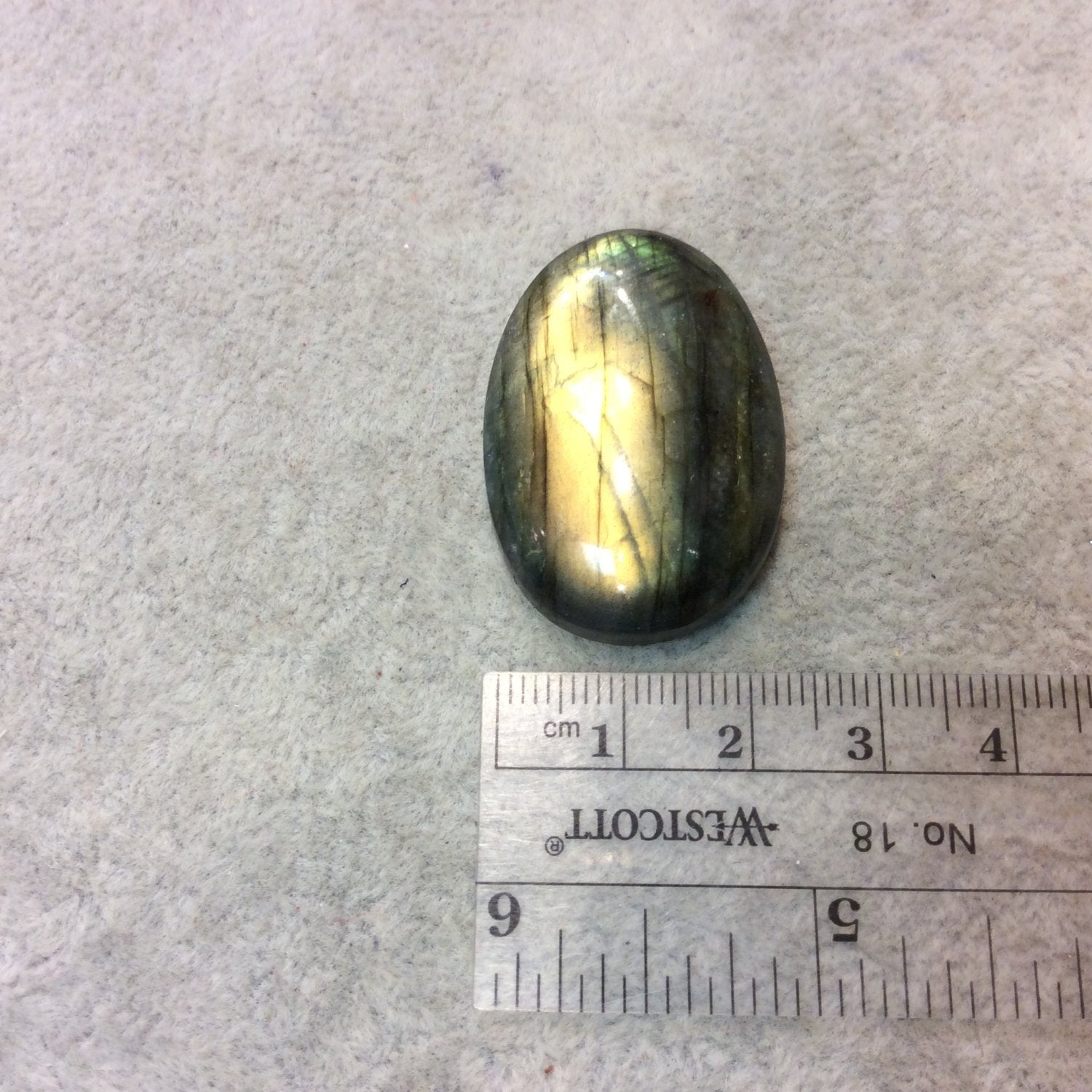 SPECIAL BATCH - AAA Oval Shaped Green/Yellow Labradorite Domed Back Cabochon - Measuring 24mm x 35mm, 9mm Dome Height - Gemstone Cab
