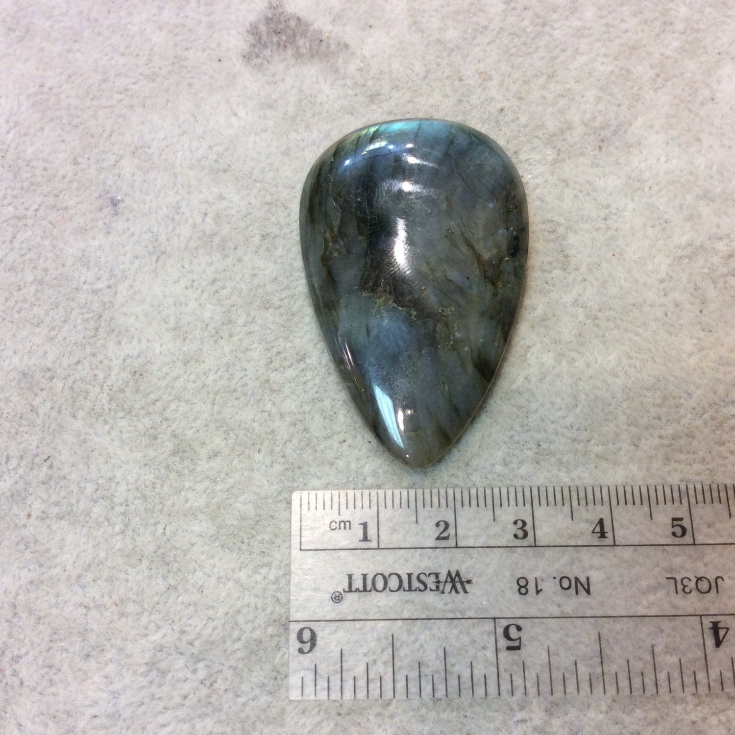 SPECIAL BATCH - AAA Pear/Teardrop Shaped Rainbow Labradorite Domed Back Cabochon - Measuring 33mm x 52mm, 9mm Dome Height - Gemstone Cab