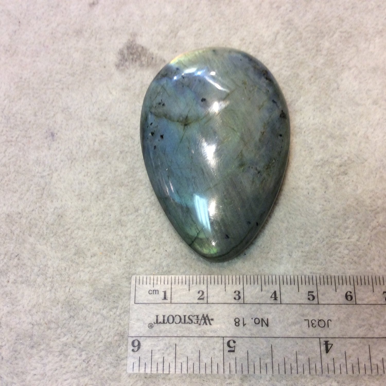SPECIAL BATCH - AAA Pear/Teardrop Shaped Rainbow Labradorite Domed Back Cabochon - Measuring 45mm x 68mm, 12mm Dome Height - Gemstone Cab