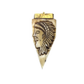 SALE 3.25" Light Brown Pointed Arrow Shape Natural Ox Bone Pendant with Carved Native Design - Measuring 40 x 84mm, Approx. - (TR325LBCNFA)