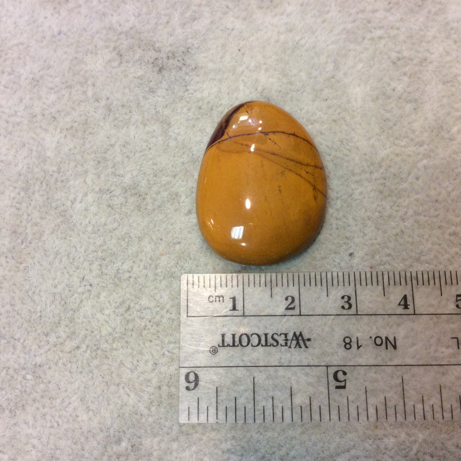 Natural Mookaite Curved Teardrop Shaped Flat Back Cabochon - Measuring 25mm x 32mm, 6mm Dome Height - Natural High Quality Gemstone
