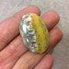 OOAK Natural Bumblebee Jasper Oblong Oval Shaped Flat Back Cabochon - Measuring 25mm x 38mm, 4mm Dome Height - High Quality Gemstone Cab