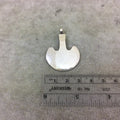 DISC 1.5" Lightweight Bright Silver Plated Fat Paddle/Spade Shaped Copper Pendant  - Measuring 30mm x 41mm, Approximat
