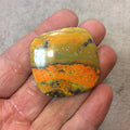 OOAK Natural Bumblebee Jasper Rounded Square Shaped Flat Back Cabochon - Measuring 37mm x 37mm, 4mm Dome Height - High Quality Gemstone