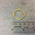Small Sized Gold Plated Copper Open Wavy/Fancy Diamond Shaped Components - Measuring 33mm x 33mm - Sold in Packs of 10 (262-GD)