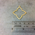 Gold Plated Copper Medium Sized Pointed Star Open Pendant Components  - Measuring 34mm x 34mm - Sold in Packs of 10 (252-GD)