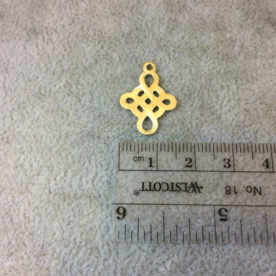 X-Small Sized Gold Plated Copper Open Knotted Celtic Cross Shaped Components Measuring 15mm x 19mm Sold in Packs of 10 (204-GD)
