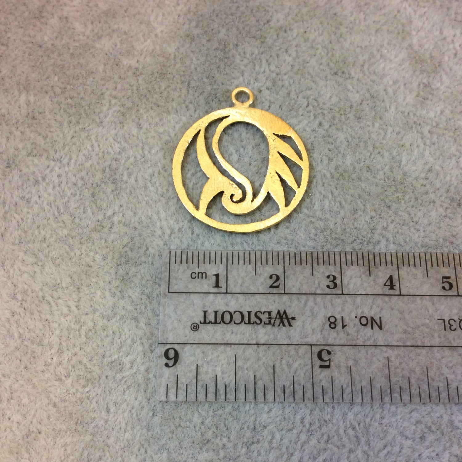 Small Sized Gold Plated Copper Open Tribal Wing Design Circle Shaped Components - Measuring 25mm x 25mm - Sold in Packs of 10 (340-GD)
