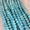 8mm Glossy Teal Blue/Green Quality Irregular Rondelle Shape Indian Ceramic Beads - Sold by 16.25" Strand - Approximately 51 Beads