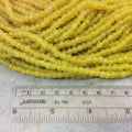 4mm Matte Lemon Yellow Irregular Rondelle Shaped Indian Beach/Sea Glass Beads - Sold by 16.25" Strands - Approximately 98 Beads