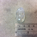 AAA Oblong Oval Shaped Moonstone Flat Back Cabochon with Blue Flash - Measuring 22mm x 36mm, 8mm Dome Height - Natural Gemstone Cab