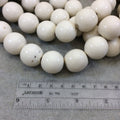 20mm White/Off White Colored Smooth Acrylic Faux Bone Round Shaped Beads w/ 2-3mm Holes - 16" Strand (Approx. 20 Beads) - Sold by the Strand
