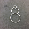 Large Sized Silver Plated Copper Open Triple Circle/Ring Shaped Components Measuring 12mm, 26mm, 30mm Sold in Packs of 10 (278-SV)